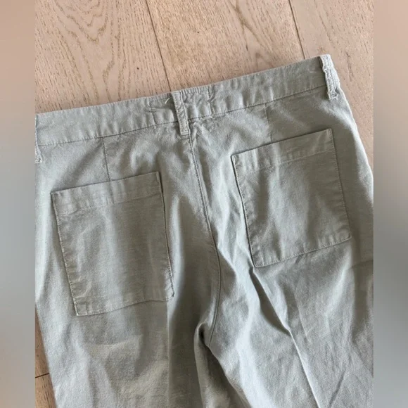 Frank & Eileen Kinsale Trouser Italian Performance Linen Sage Size 10 - Picture 9 of 9